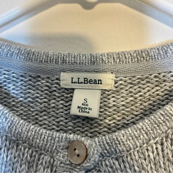 L.L. Bean Striped Blue Ombré Button Cardigan Sweater Size Small - Picture 3 of 5